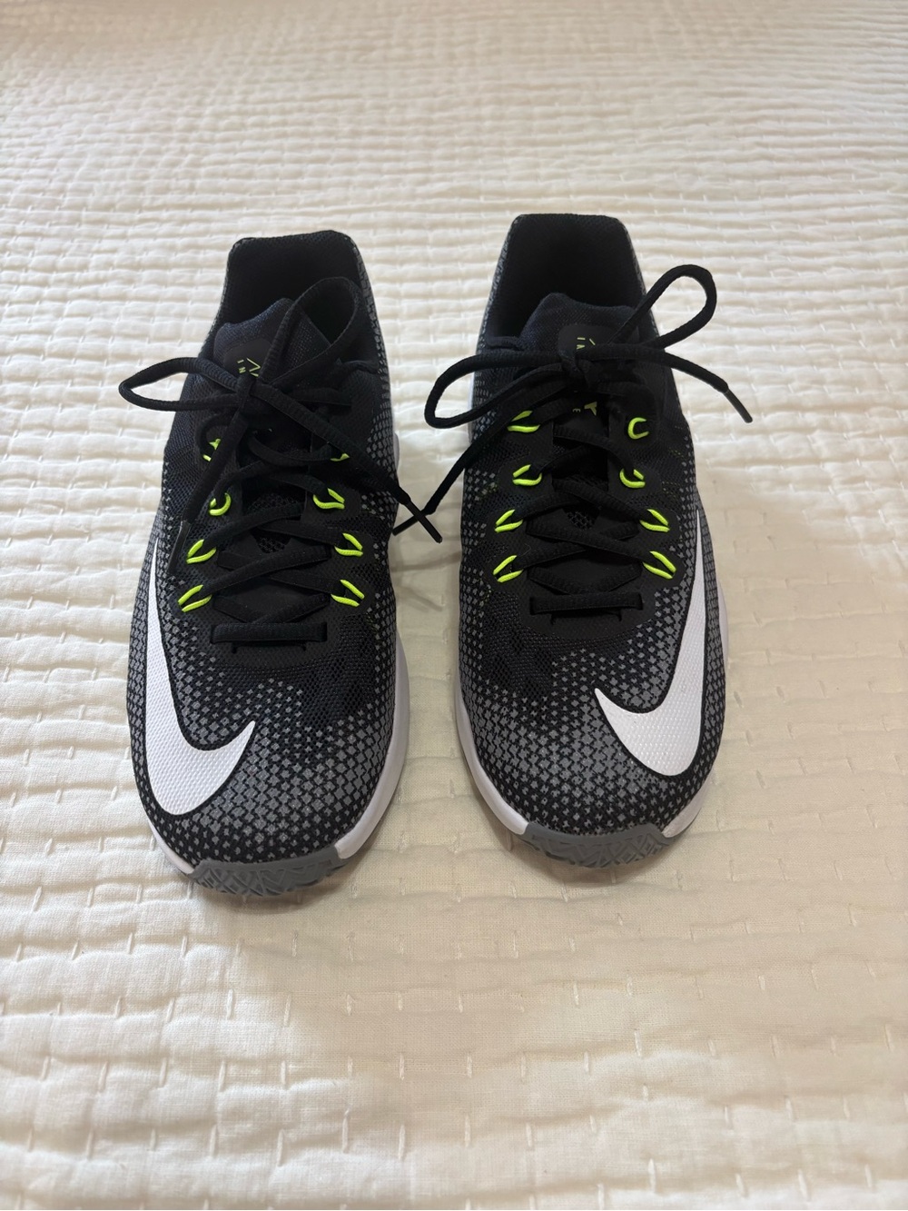 Nike Black Running Shoes with Neon Green Insole